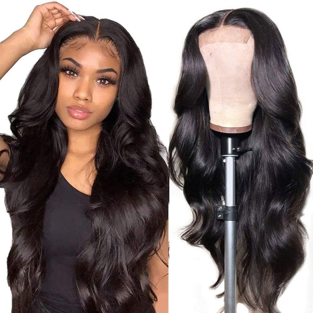 Body Wave Lace Front Wigs Human Hair 4x4 Transparent Lace 18 Inches - Picture 2 of 4